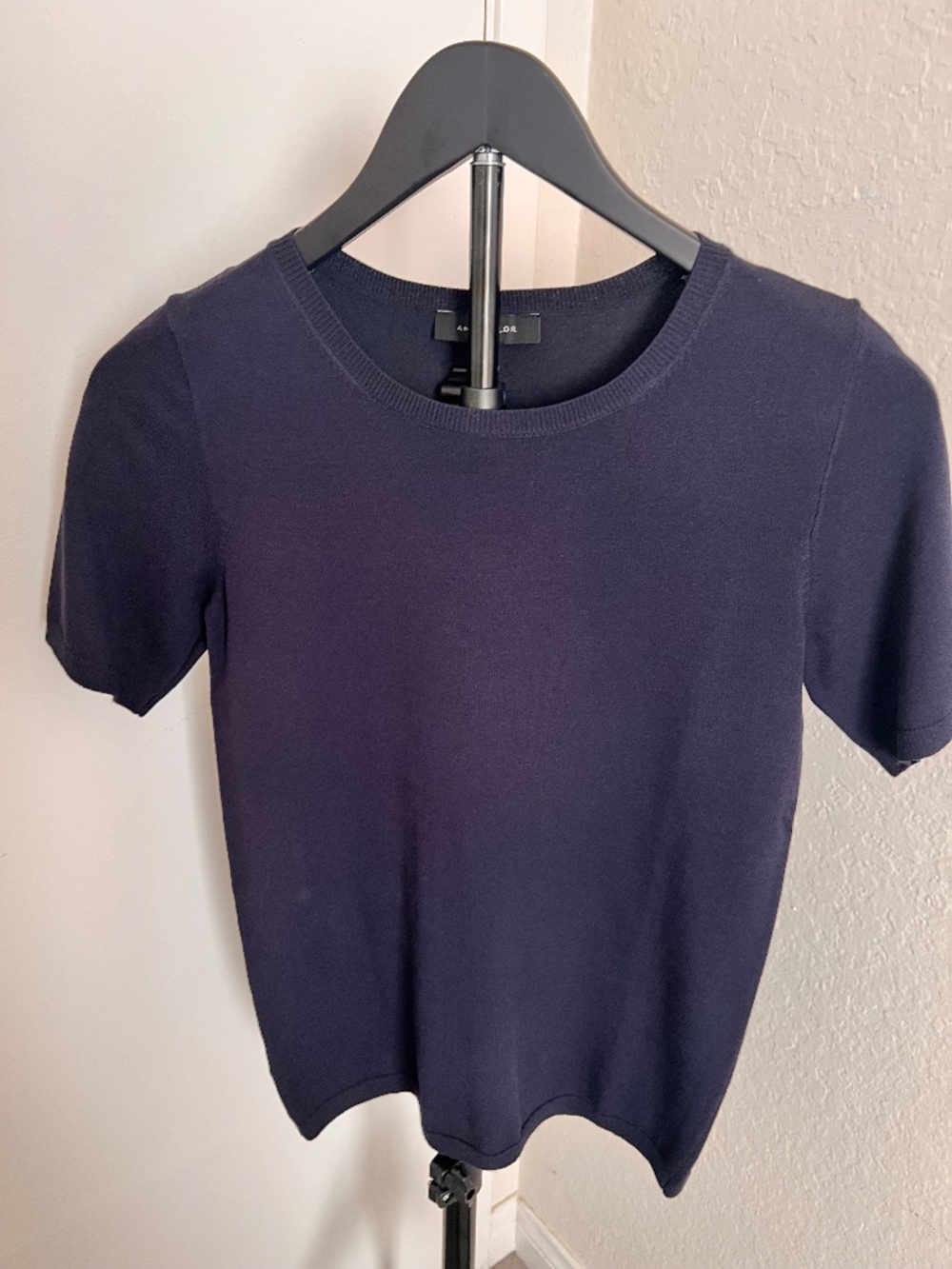 Ann Taylor Navy Blue Scoop Neck Short Sleeve Sweater | Size Extra Small